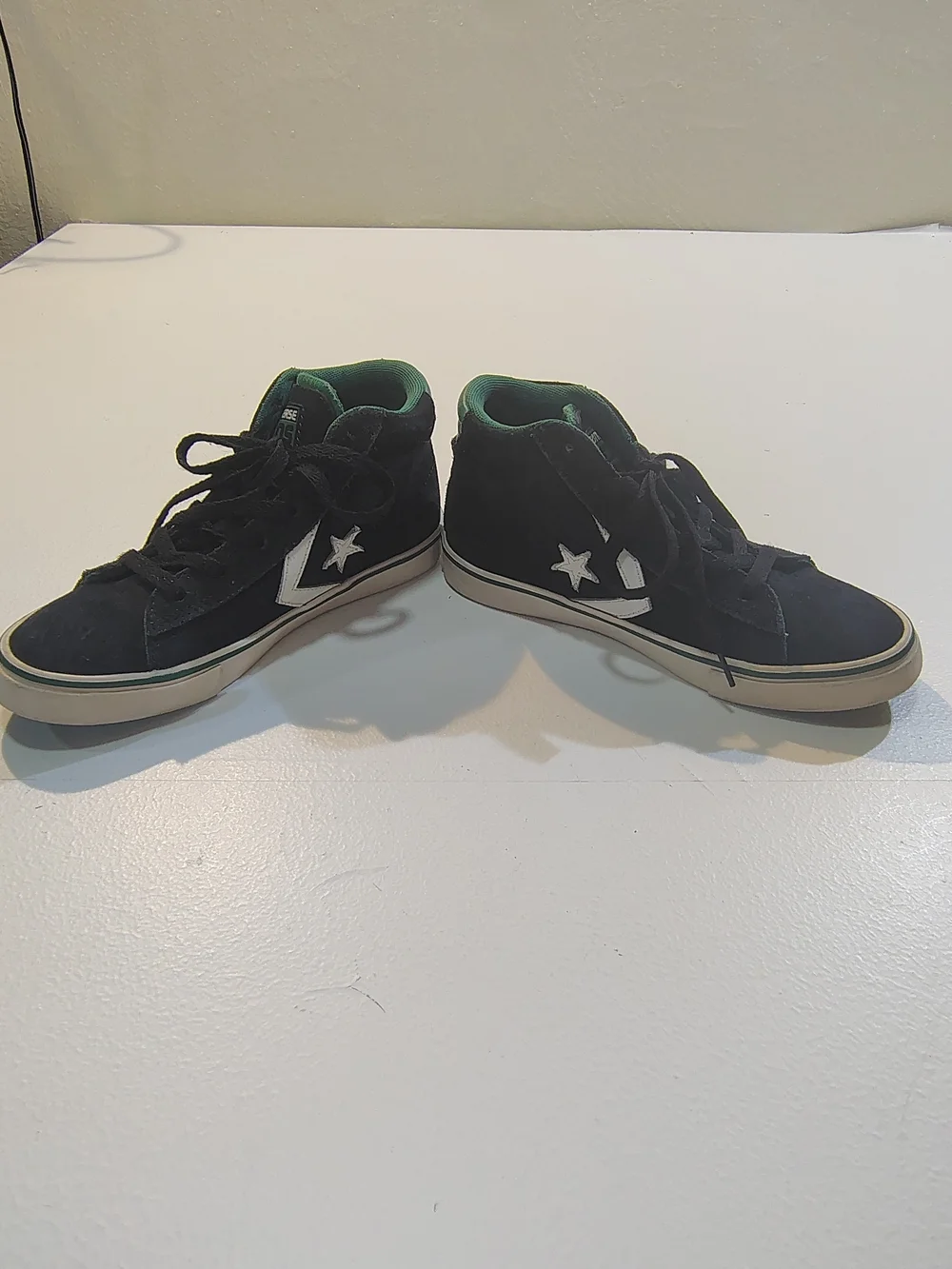 Converse Kids Black High-Top Sneakers with Green Lining
